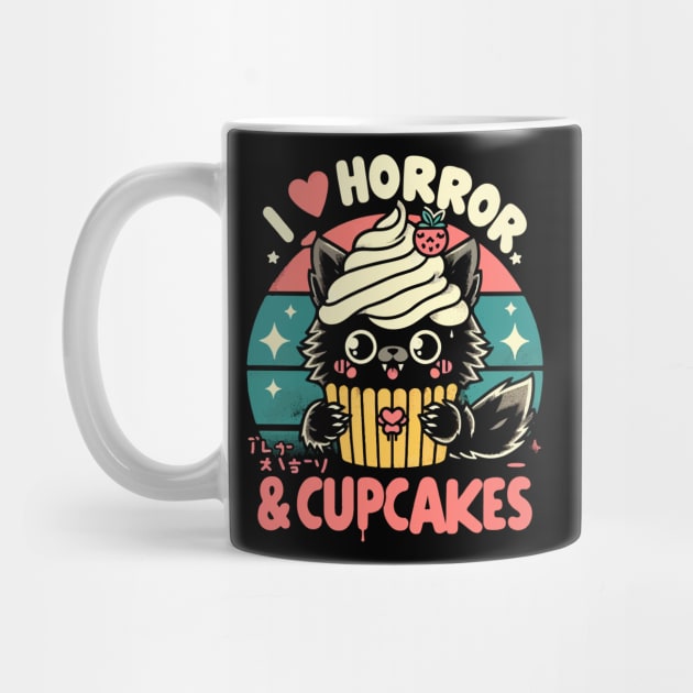 I Love Horror and Cupcakes - Creepy Cute Goth Kawaii Werewolf by QuirkyInk